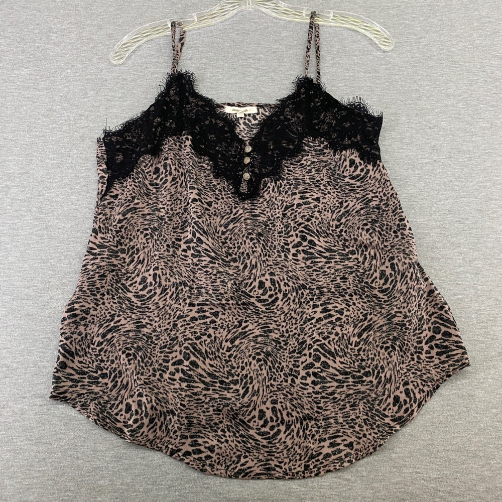 Maurices Y2K Coquette Cami Women S Leopard Print Lace Trim Adjustable Straps